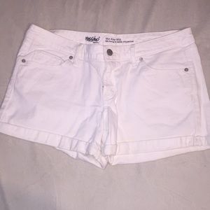 White denim shorts